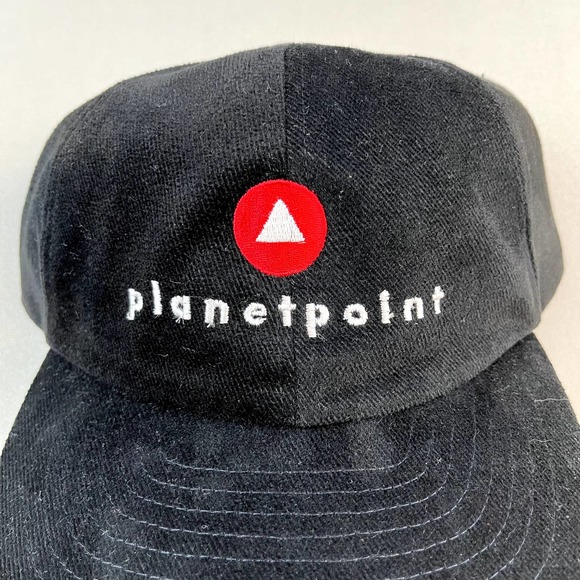 Vintage Technology Network Hat Strapback Black Red Planet Point Website Tech 90s - Picture 3 of 8